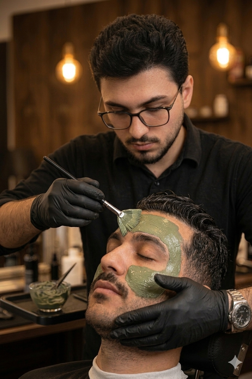 Serviço de argiloterapia na Santa Rosa Barbearia