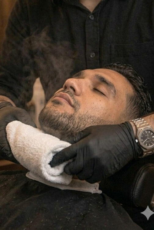 Serviço de barba terapia na Santa Rosa Barbearia